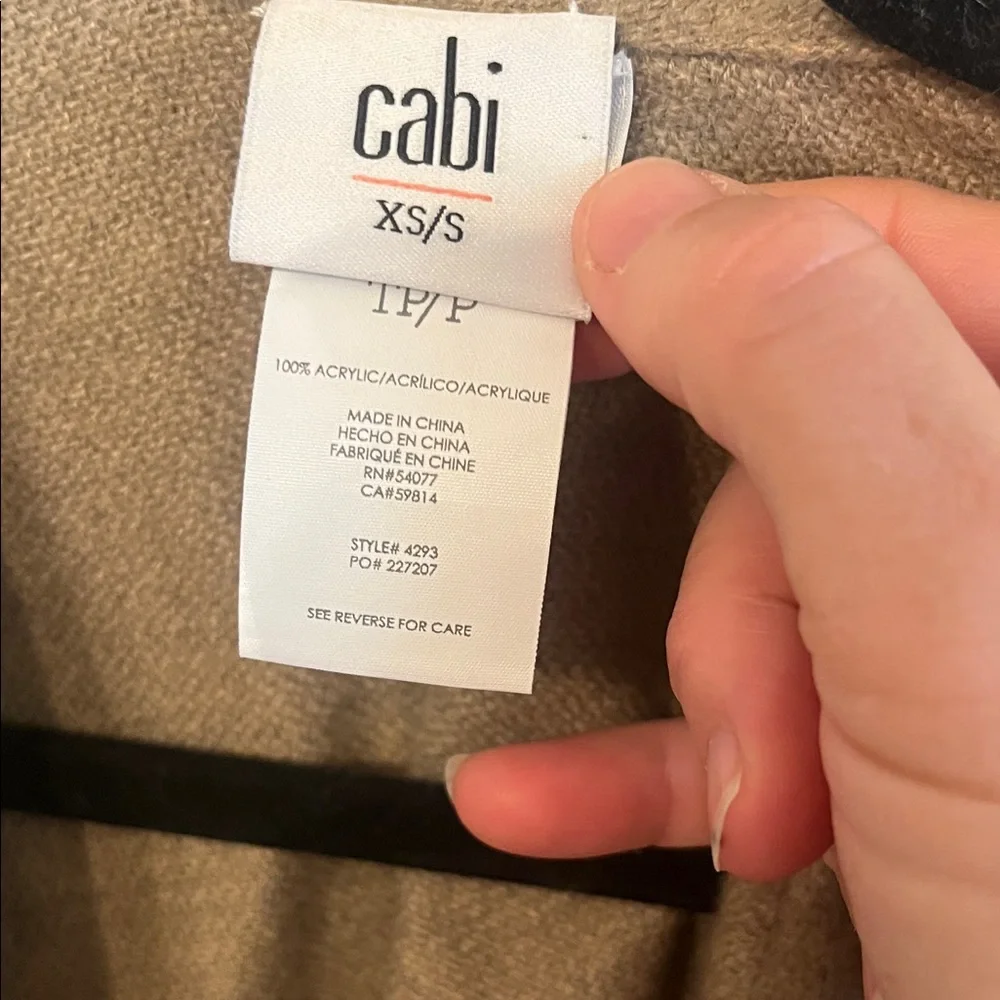CAbi Tan and Yellow Striped Travel Cape - Picture 2 of 6
